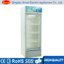 Refrigerador vertical comercial de la exhibición del supermercado de la puerta de cristal